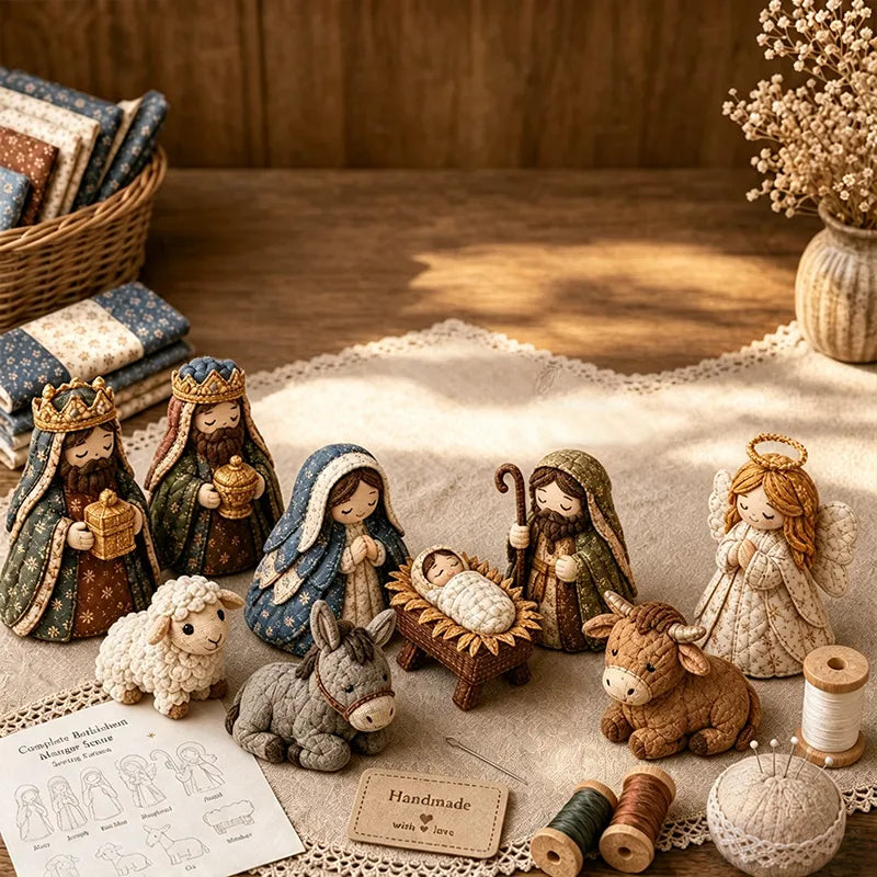 ✨ DIY Patchwork Nativity Scene Sewing Kit