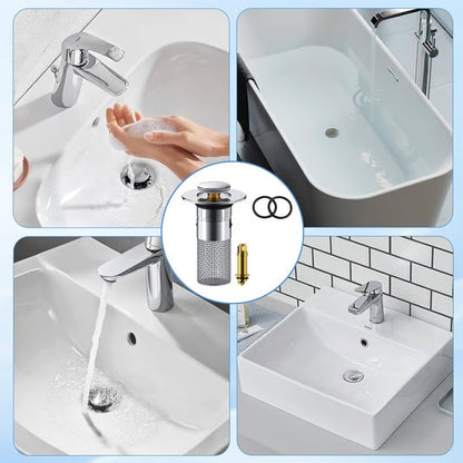 Sink Drain Strainer – Buy 2 Get 1 FREE! 🚫✨ Clog-Free Drain in Seconds!