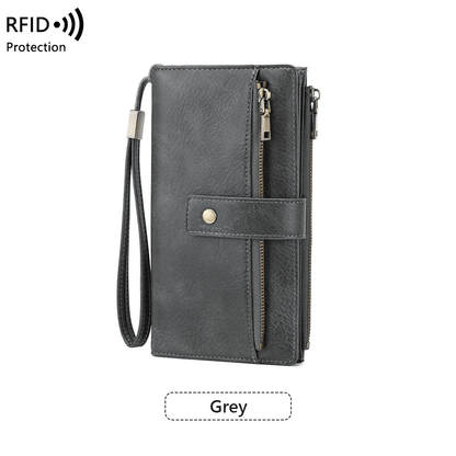 Women's RFID Leather Long Wallet - Stylish Clutch👛