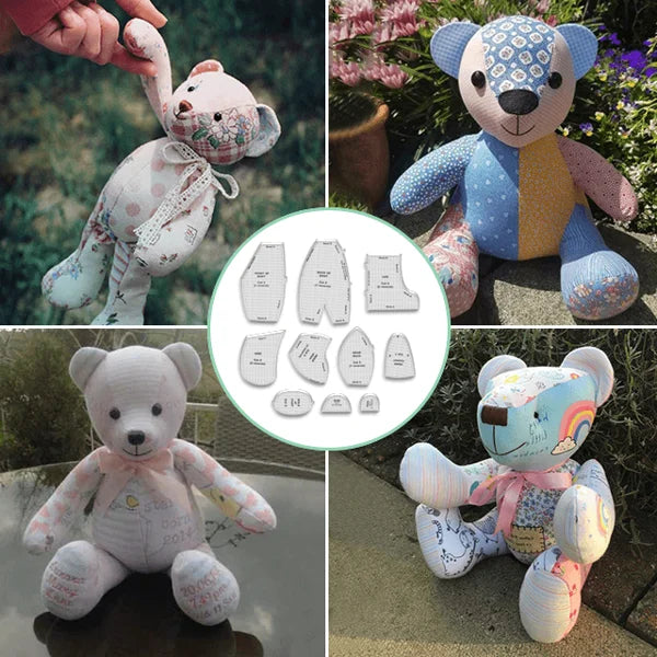 🎉 2026 New Year Sale – Memory Bear Template Ruler Set (7 PCS) 🧸✂️📏