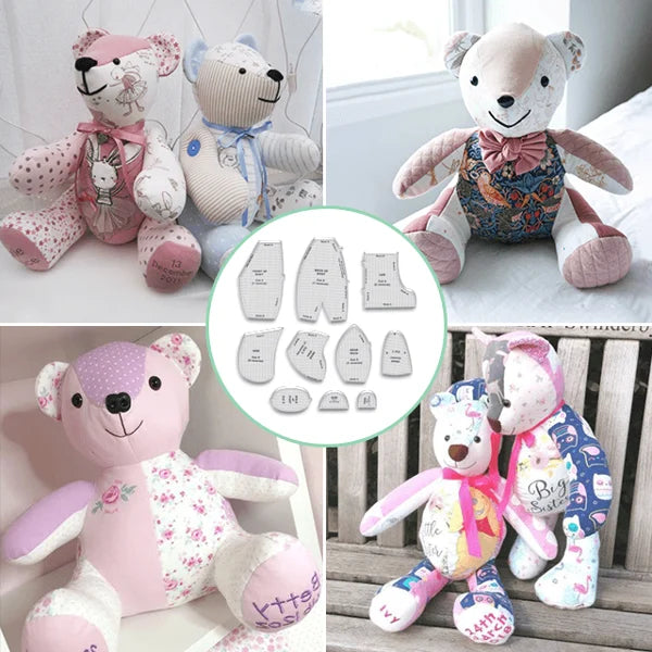 🎉 2026 New Year Sale – Memory Bear Template Ruler Set (7 PCS) 🧸✂️📏