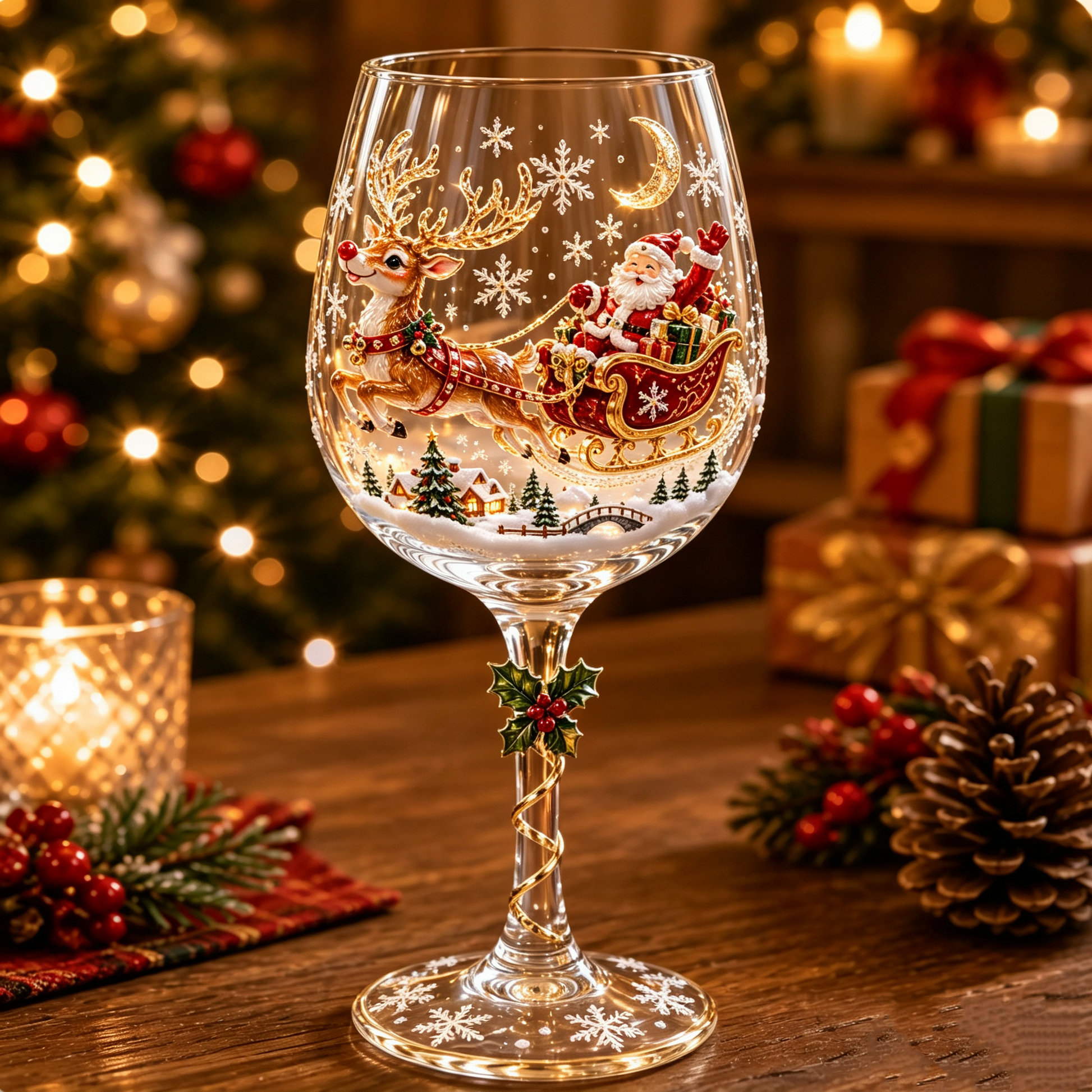 🎁Christmas 3D Wine Glass Collection Gift Box Set✨