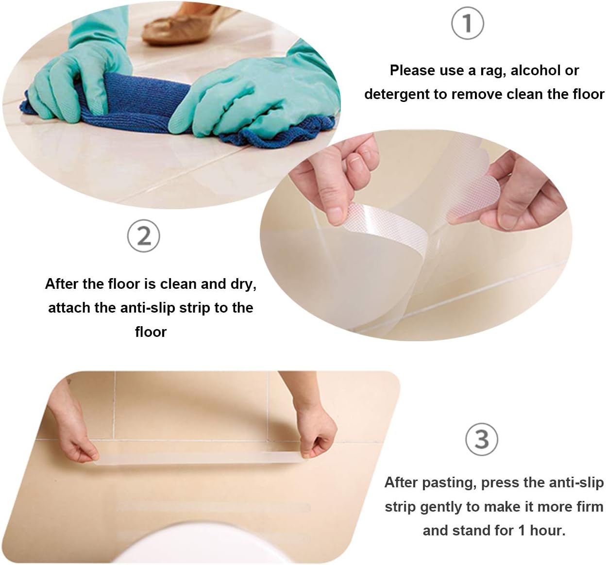 🏆Flash Sale⚡ 50K+ SOLD! Almost Gone-💥Anti-Slip Bath Mat Tape - Waterproof Non-Skid Adhesive Strips for Shower Floor, Bathtub & Stairs, Strong Grip Safety Tape