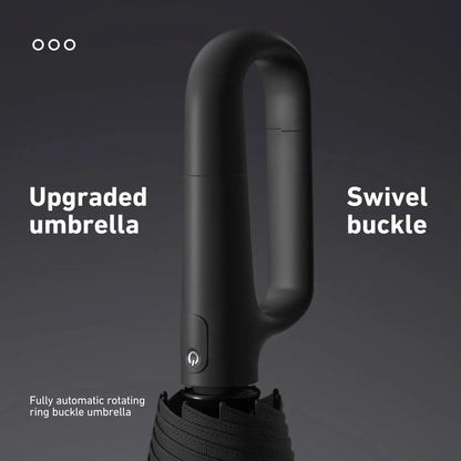 Portable Automatic Folding Umbrella, Windproof Waterproof with Loop Buckle