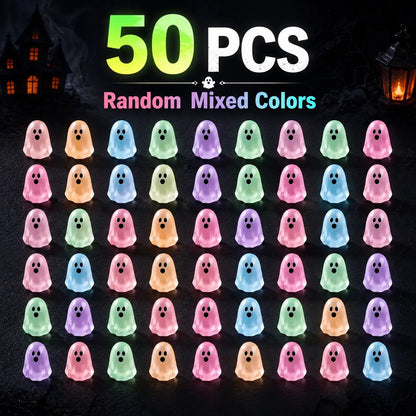 Glow In Dark Cute Ghost Resin Bead Set
