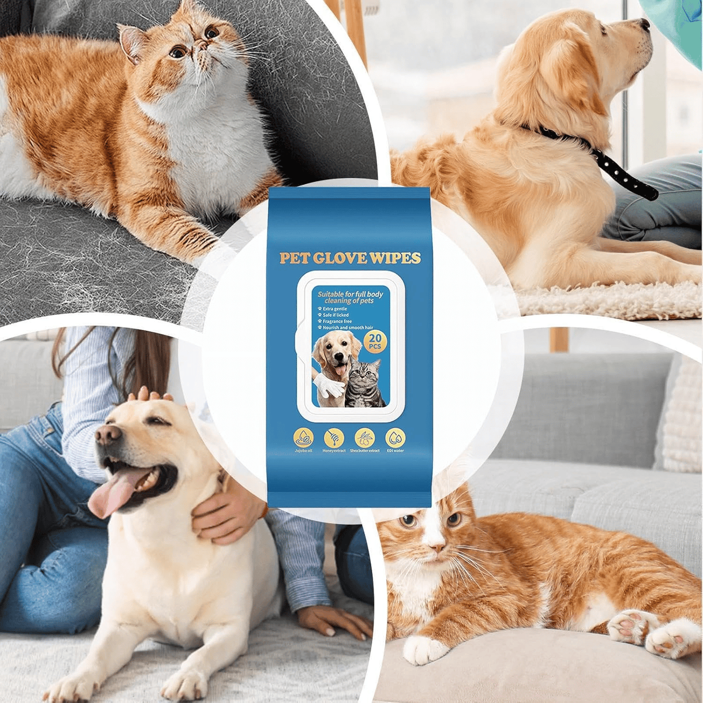 🔥20Pcs Deodorizing Pet Glove Wipes