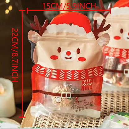 🎄Christmas Treat Bags, Kids Xmas Sealable Bags With Handle 10 PCS❄️