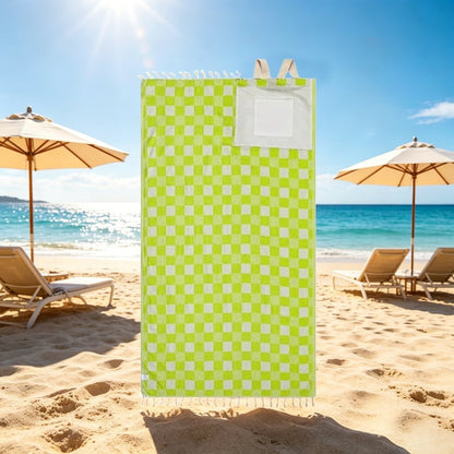 🌊🏖️Beach Towel & Bag in One ✨ 2-in-1 Convertible Design