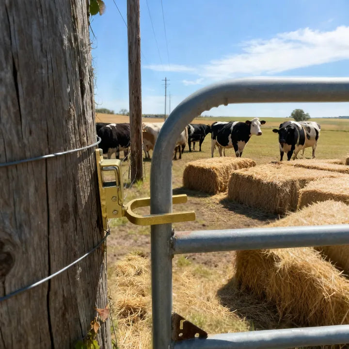 🔒Instant Locking Gate Latch – Prevents Cattle, Sheep & Horses From Escaping