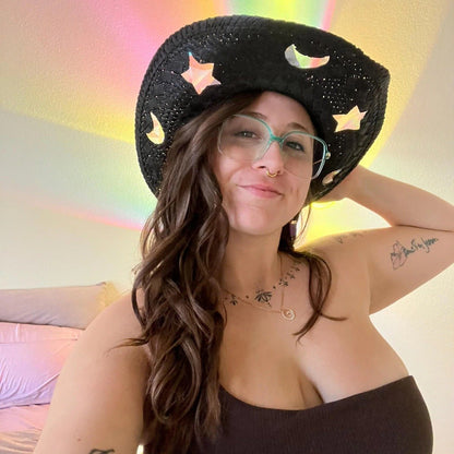 🌙🧡 Suncatcher Cowgirl Straw Prism Hat