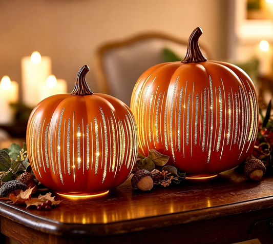 🎃 Light-Up Starry Night Pumpkin – Elegant Fall & Thanksgiving Decor ✨