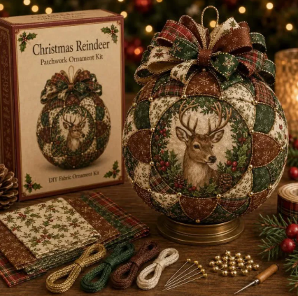 🇺🇸❤️Beginner-Friendly🎄 USA Christmas Patchwork Ornament DIY Kit
