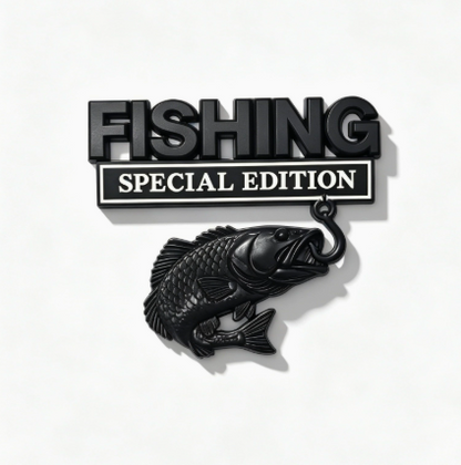🎣 Fishing Special Edition Premium 3D Metal Vehicle Emblem Badge
