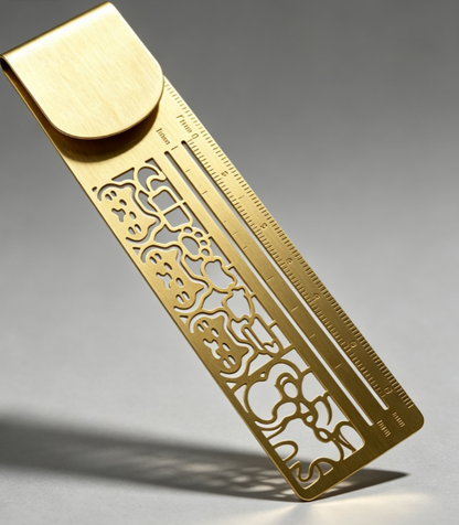 🔥 HOT SALE 🔥🐱📏Cute Hollow Cat 2-in-1 Metal Bookmark Ruler