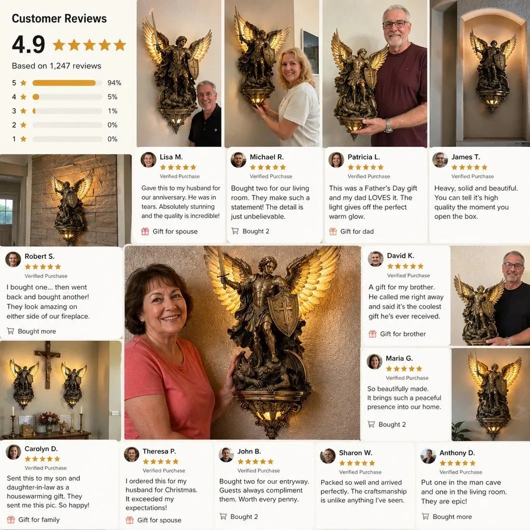 🕊️St. Michael Guardian Angel Wall Light✨