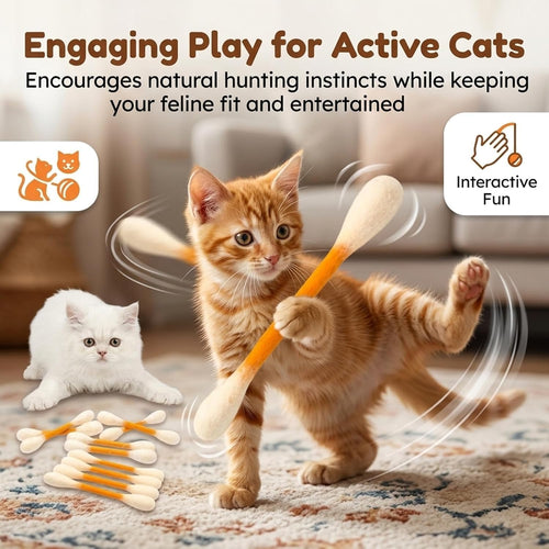 ❤️For happy, healthy, and active indoor cats🐱Swabs Large Size Cat Toys with Catnip 🔥🔥 Buy 2 Get 1 Free