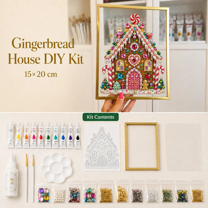 🔥 LAST DAY 49% OFF – 🎄 DIY Jeweled Christmas Tree Art Kit | Colorful Gems, Pearls, Paints & Gold-Tone Floating Display Frame 💎✨