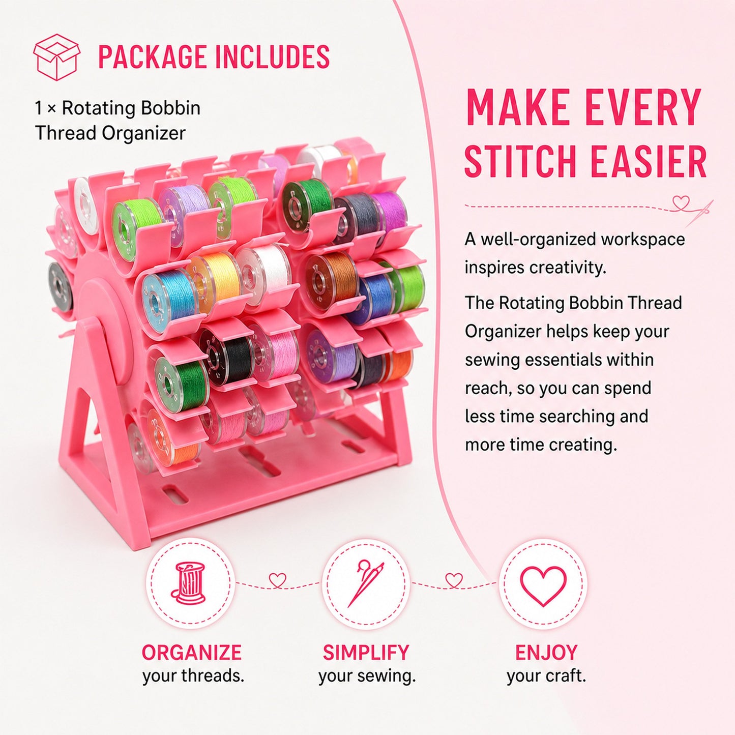 🔥Last Day 60% OFF✨ - 🧵Rotating Bobbin Thread Organizer
