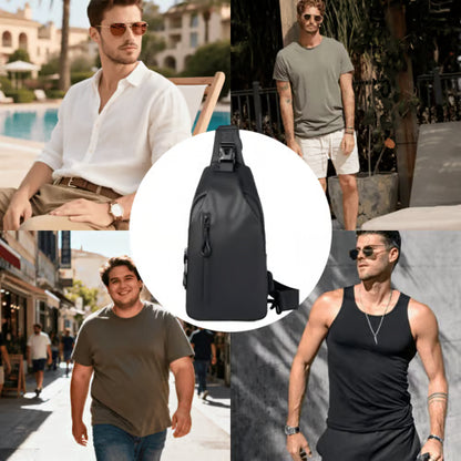 🔥 Hot Sale | Men’s Waterproof Sling Bag with USB Charging Port