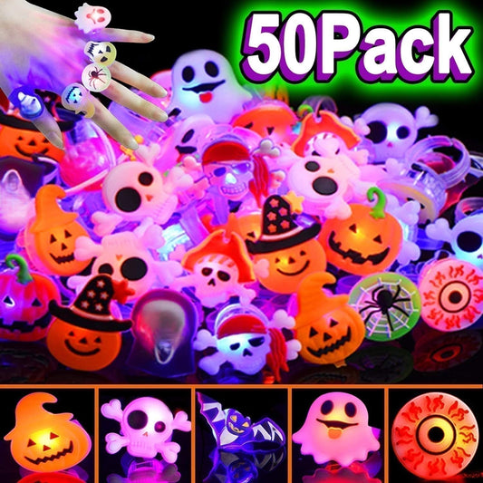 🎁LED Light Halloween Glowing Ring😍Set of 30 PCS