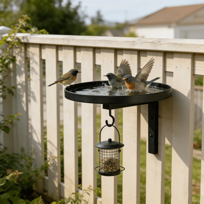 Wall-Mounted Metal Bird Bath – Antique Bronze Finish 🐦🛁🧱🏡