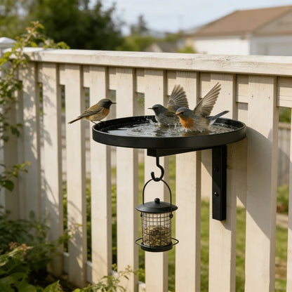 Wall-Mounted Metal Bird Bath – Antique Bronze Finish 🐦🛁🧱🏡