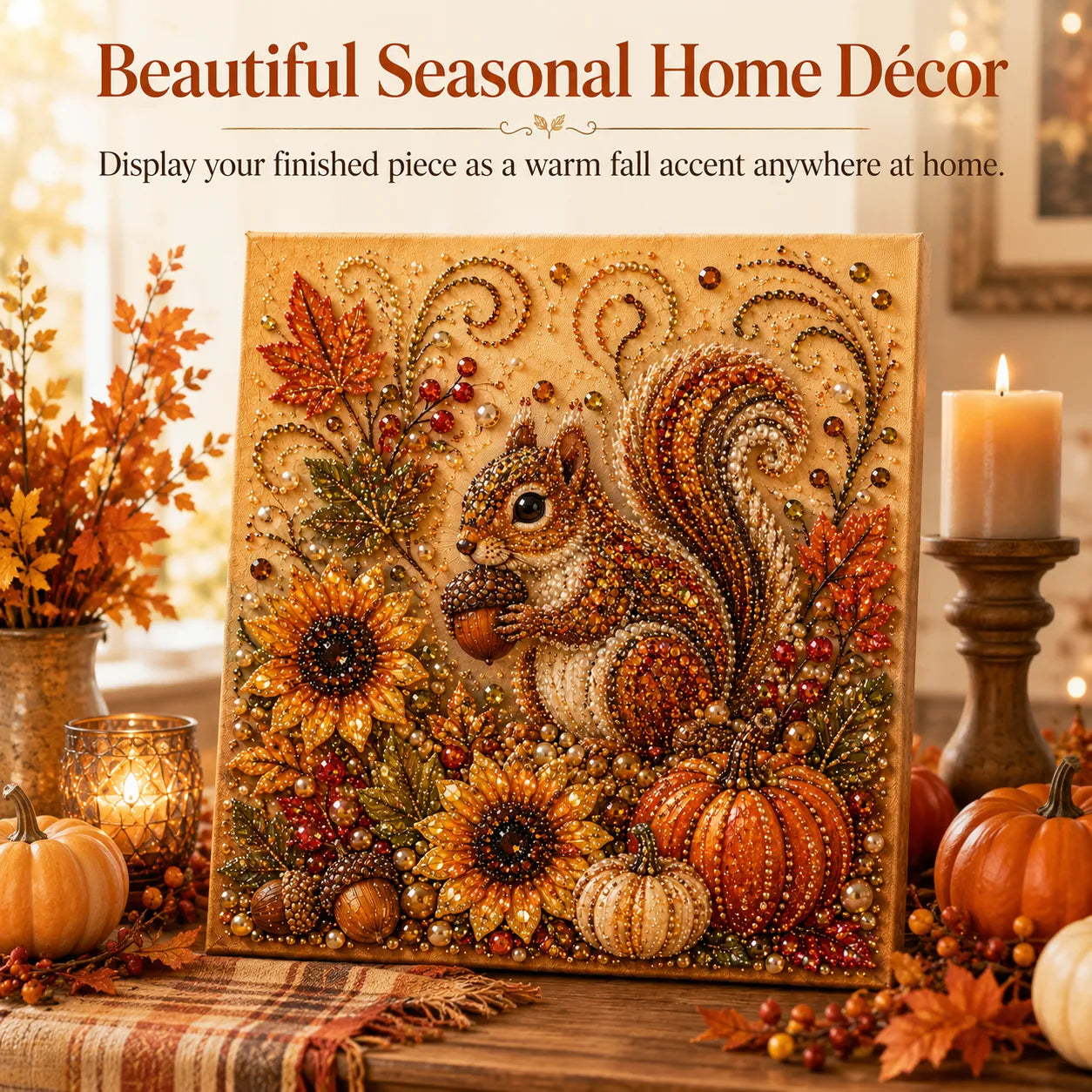 🔥🍂✨Autumn Pearl Painting Kit - Relaxing DIY Craft to Create Sparkling Fall Artwork