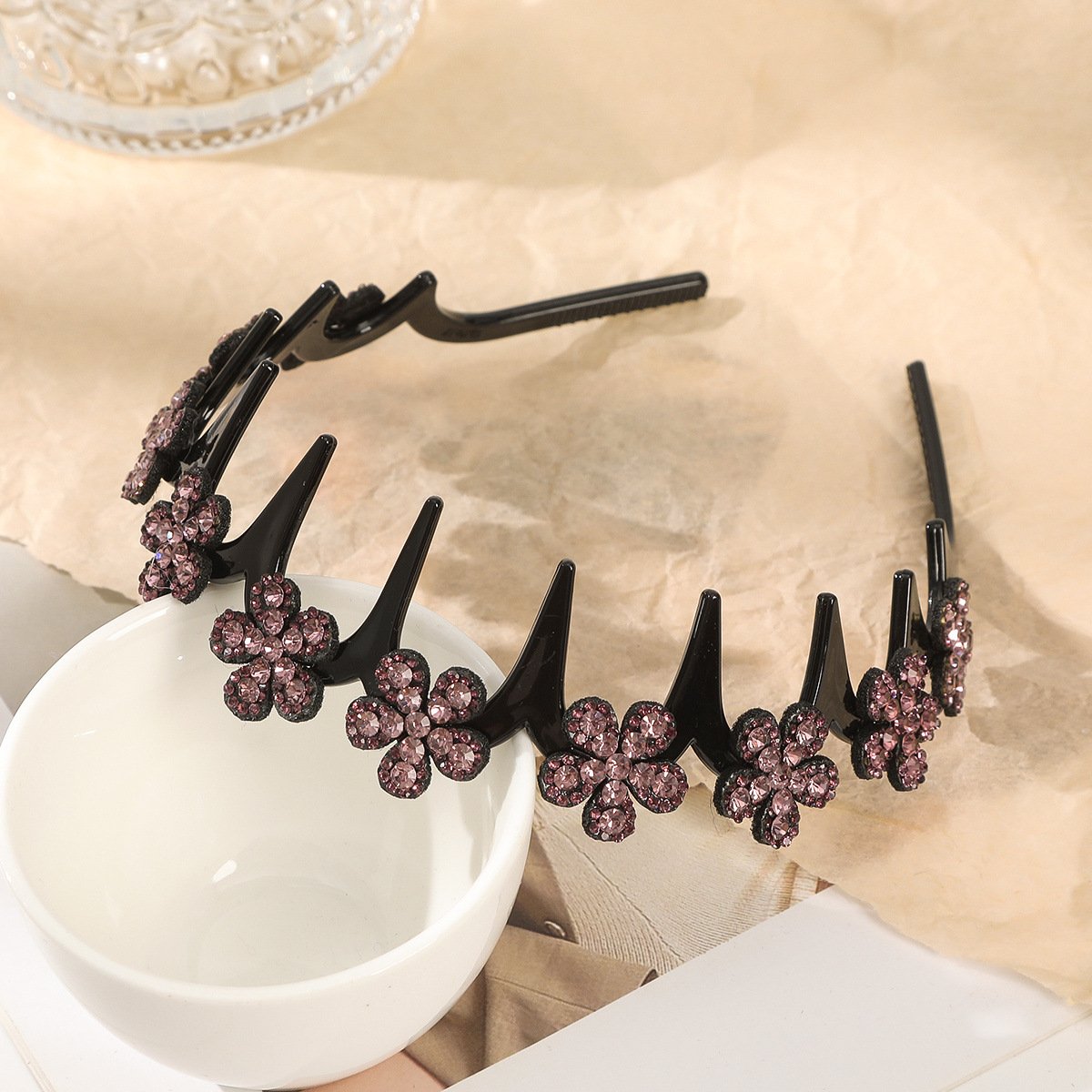 ✨ Wavy Butterfly Headband Set – Non‑Slip, Sparkling, 4 Colors