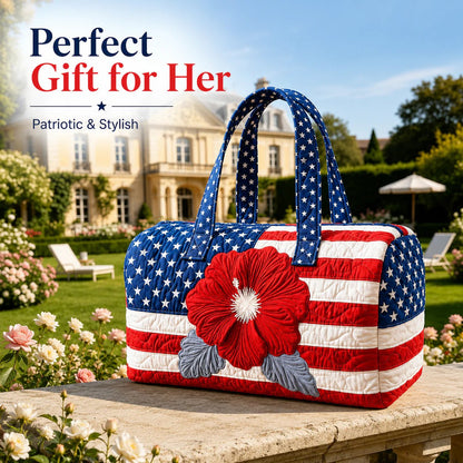 🔥HOT SALE 49% OFF🔥 Floral American Flag Travel Duffel🥳BUY 2 GET 10% OFF