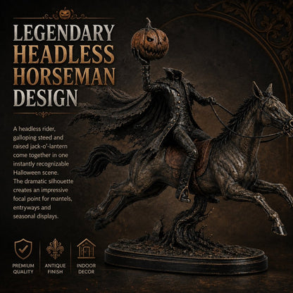 ⏰Limited Stock 50% OFF - 🎃🏇Midnight Chase Headless Horseman Statue✨
