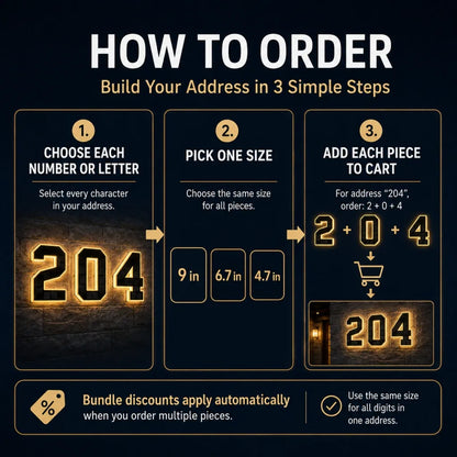 🏡 Solar Lighted House Numbers – Waterproof & Wire-Free