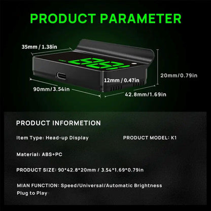 GPS Head-Up Display for Cars – Digital MPH Speedometer with HUD Projection