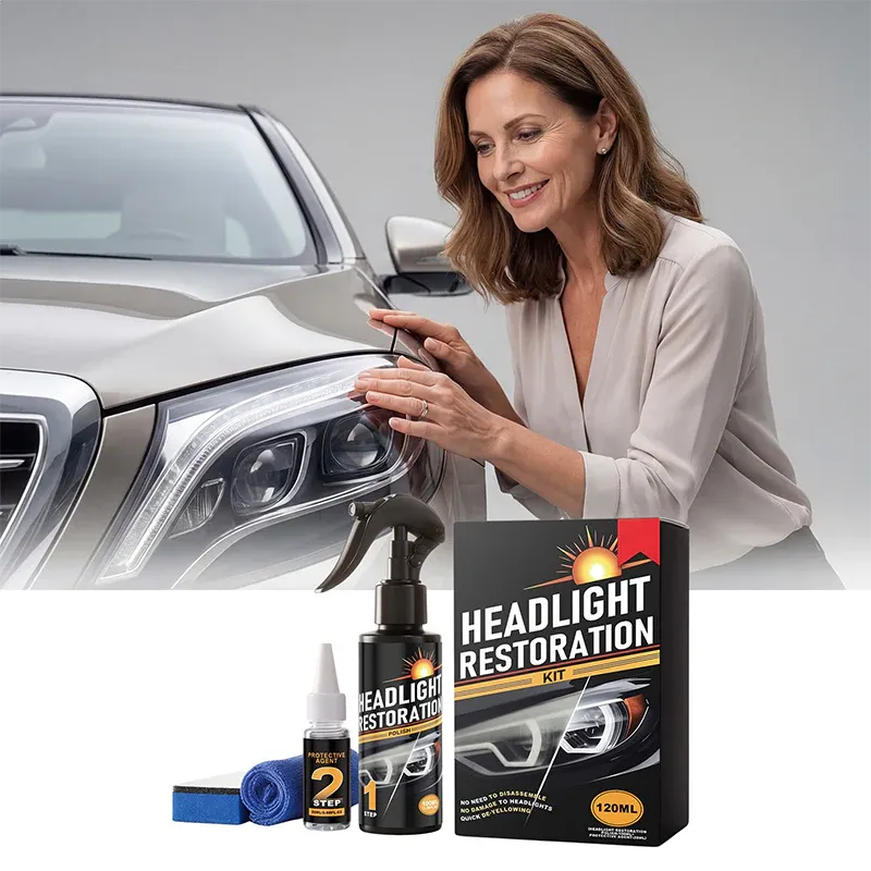 🥳2026 HOT SALE🥳💞50K+ SOLD!⏰🔧 Buy 2 Get 1 Free – LAST DAY! Headlight Restorer Kit – 2 steps, no disassembly. Removes yellow haze, restores clarity. Long‐lasting UV shield. 🚗✨