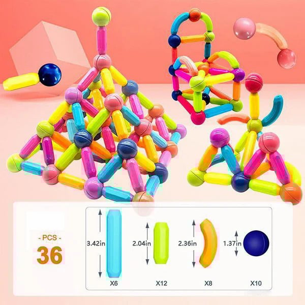 🏆Flash Sale⚡Magnetic Tiles Building Blocks for Toddlers 3-5 - STEM Educational Toys