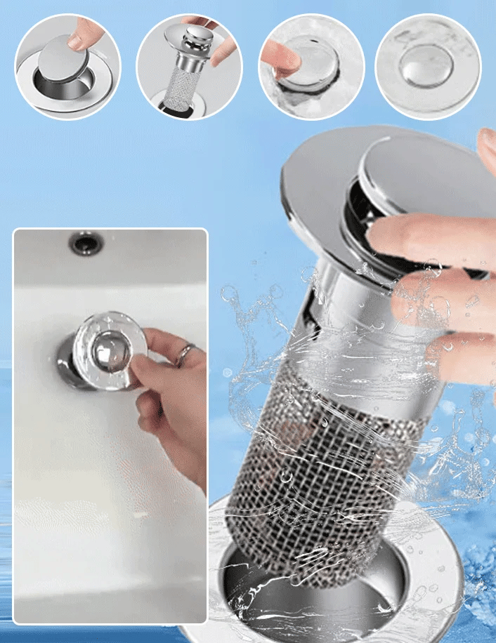 Sink Drain Strainer – Buy 2 Get 1 FREE! 🚫✨ Clog-Free Drain in Seconds!