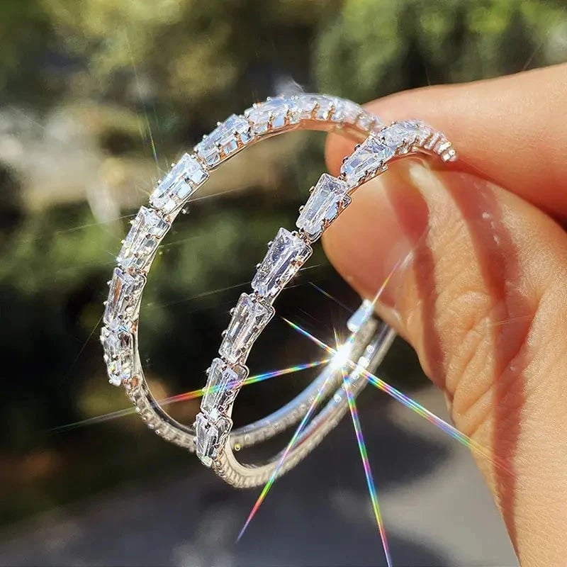 💎 50% OFF NOW! ✨ Women's Sparkling CZ Hoop Earrings – Micro-Paved, Lightweight  Bold Design – Elegant, Versatile & Perfect Gift 💫