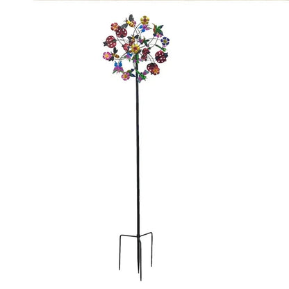 ☀️🌀Outdoors Wind Spinners with Decorative Flowers🌸(Includes bracket)80cm