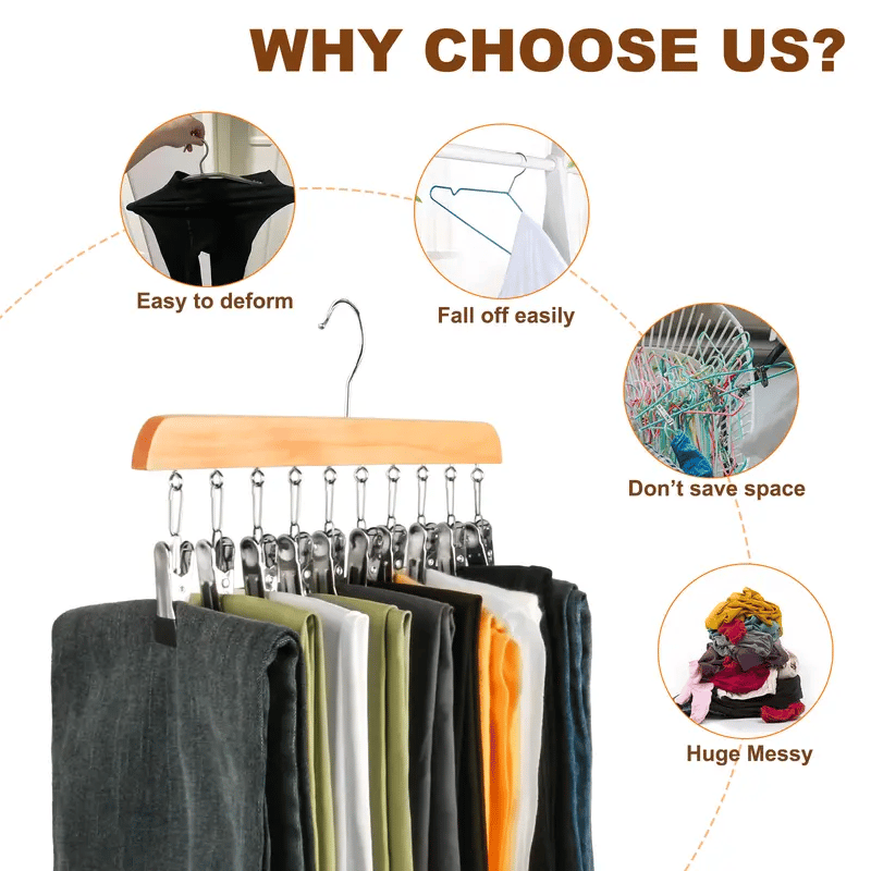 🔥Closet Organizer with 10 Clips - Space Saving Hanging Closet Organizer   🔥🔥 Buy 3, Get 15% Off