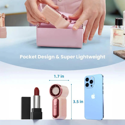 ✨ Mini Pocket Fan with LED Screen – Powerful Portable Cooling