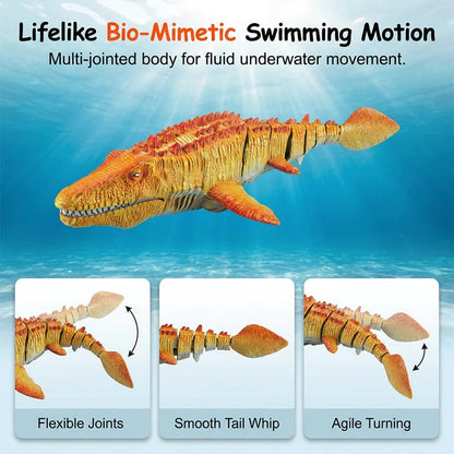 🦕2.4G RC Mosasaurus 🏊 Realistic Swimming Dinosaur Toy