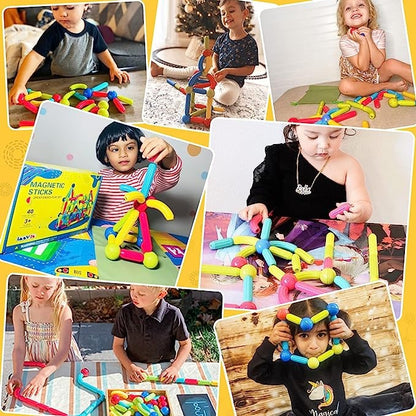 🏆Flash Sale⚡Magnetic Tiles Building Blocks for Toddlers 3-5 - STEM Educational Toys