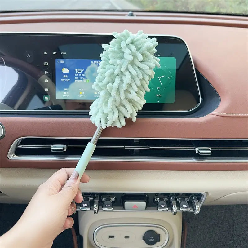💨 Car Interior Dust Removal Brush – Soft, Washable & Extendable