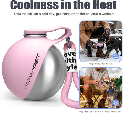 Portable Dog Water Bottle 10oz/285ml Stainless Steel Travel Dog Water Dispenser with Bowl  🔥🔥🔥Buy 2 Get 10 Off