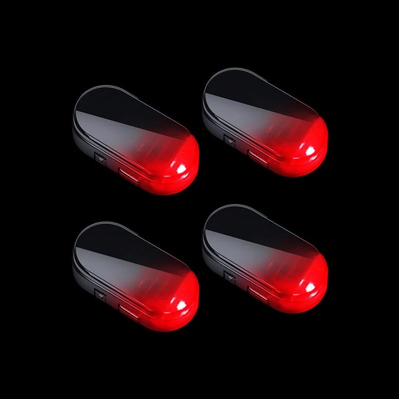 🚗 4-Pack Solar Car Security Warning Light – LED Theft Deterrent