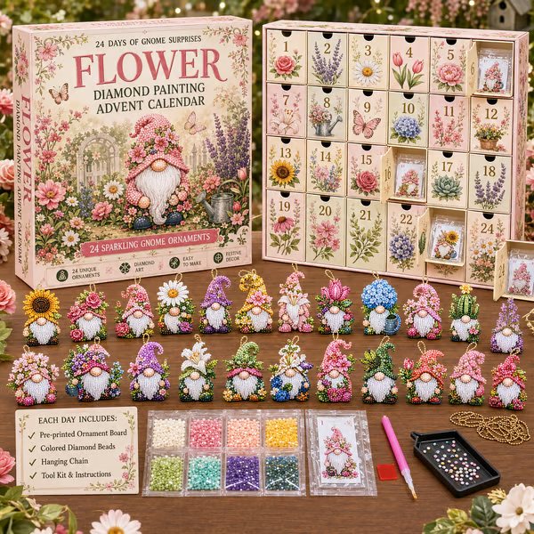 🔥LAST DAY 60% OFF - 🎃✨ 31 Days of Gnome Surprises Halloween Diamond Painting Advent Calendar