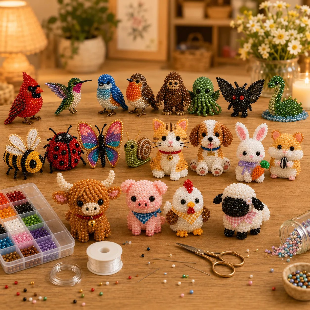 🔥🧵✨ Tiny 3D Beaded Animal DIY Kit(Unfinished Product)