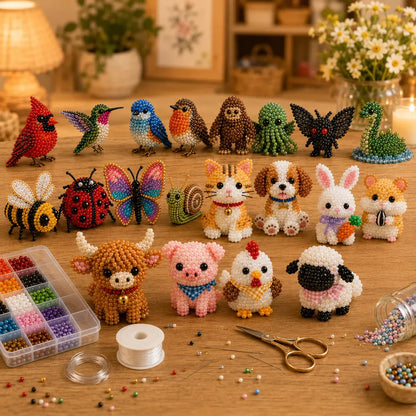 🔥🧵✨ Tiny 3D Beaded Animal DIY Kit(Unfinished Product)