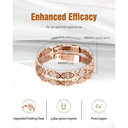 🌟Fresh Deals 60% OFF🍀Clover Rose Copper Magnet Bracelet【Buy 2 Free Shipping】