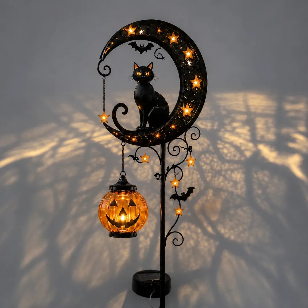 🐈‍⬛🌙Halloween Early Bird Special Sale 49% OFF-Pumpkin Moon Garden Stake Light🎃