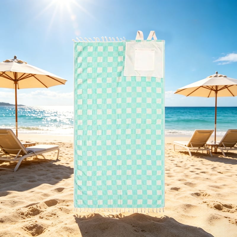🌊🏖️Beach Towel & Bag in One ✨ 2-in-1 Convertible Design